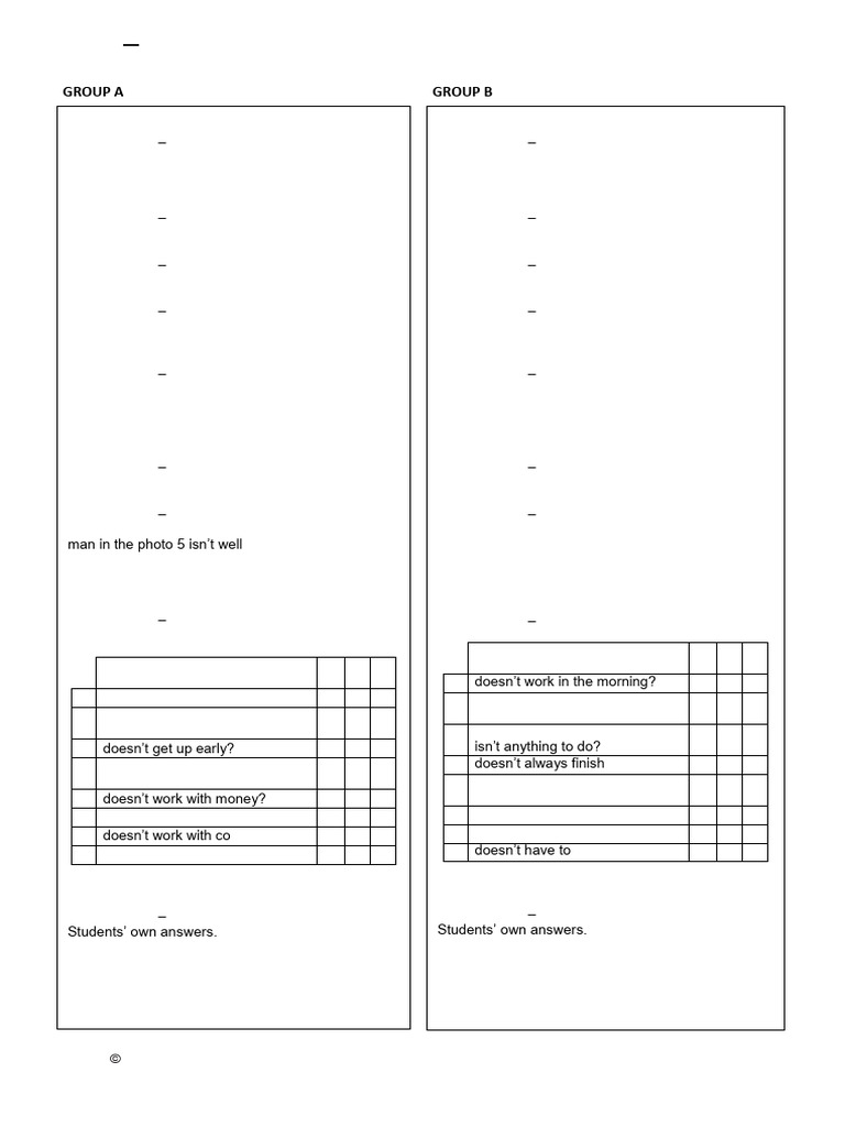 Focus 1 Unit 3 Test Answer Key | PDF
