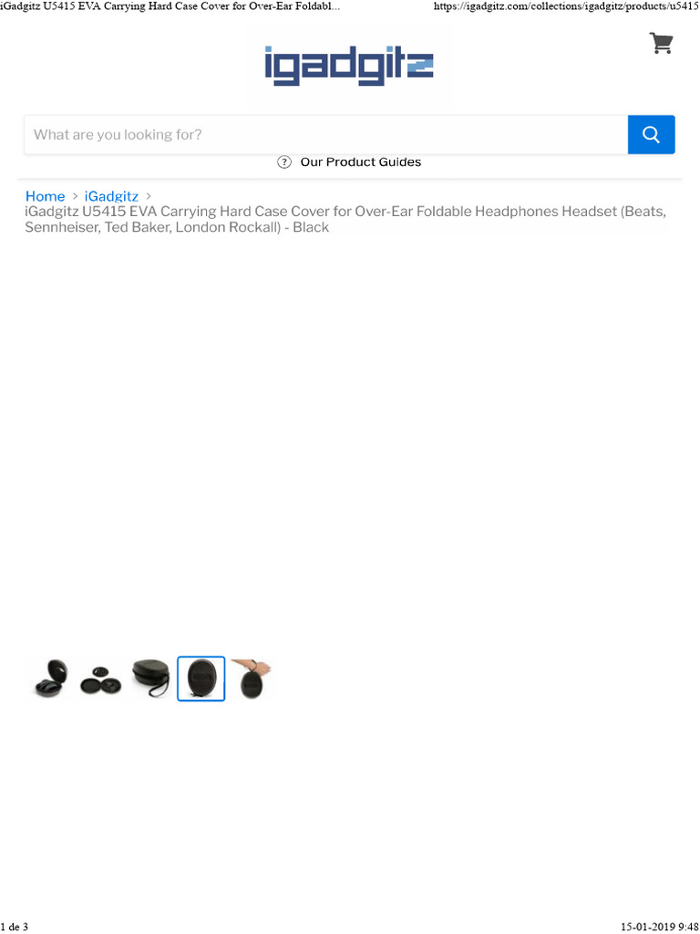 IGadgitz U5415 Étui Rigide EVA Pour Casque Audio Pliable Supra-Auriculaire – Housse De Rangement Zippée