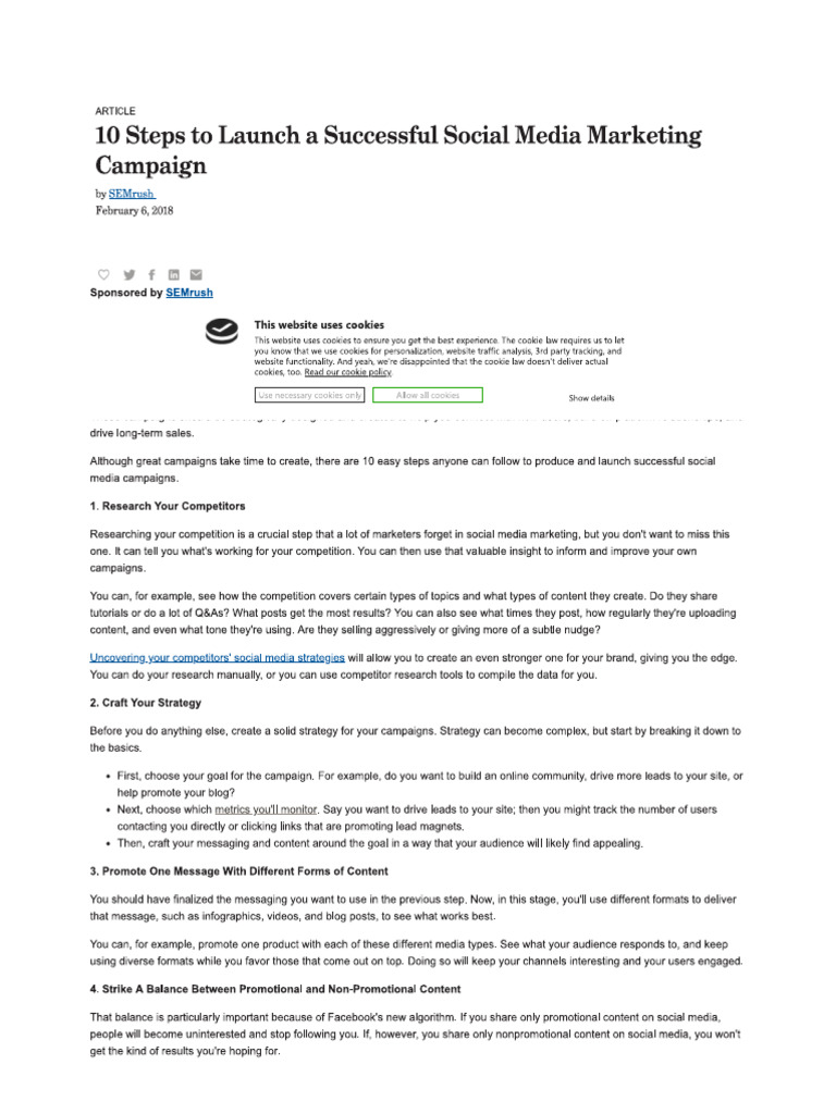 How To Build Successful Social Media Marketing Campaigns | PDF