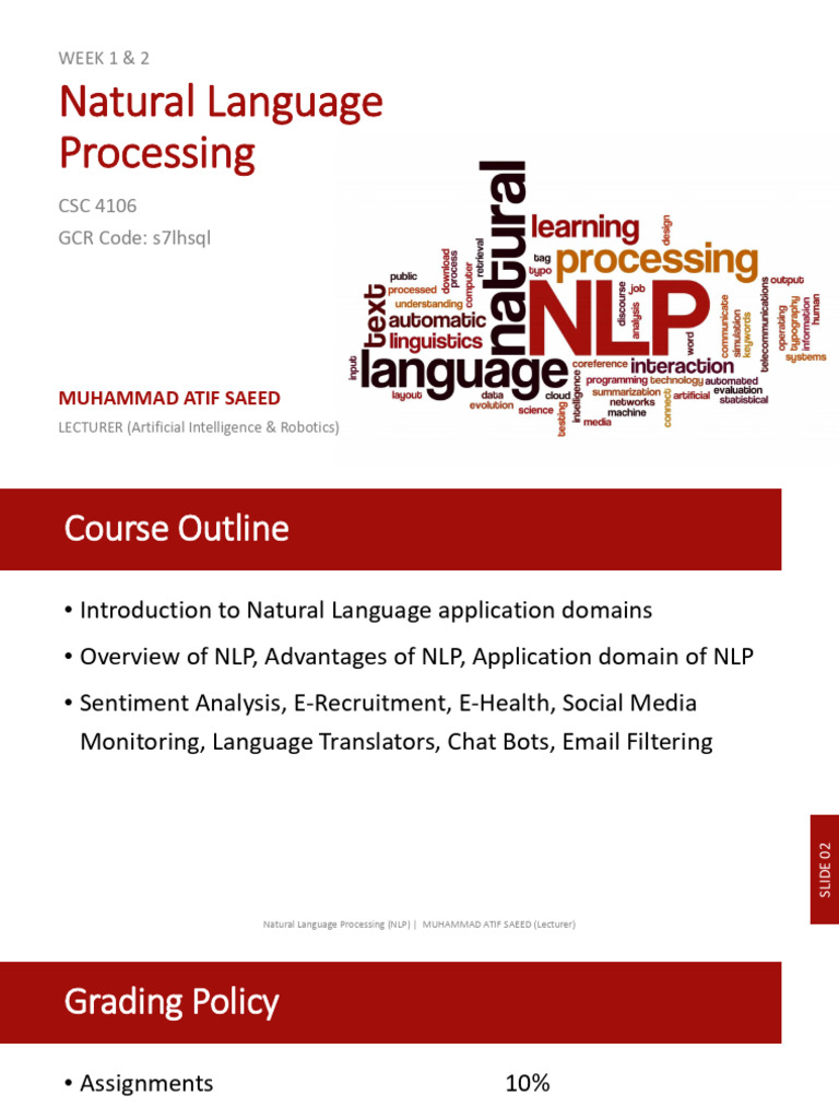 NLP Lecture Week 01 - 02 | PDF | Artificial Intelligence | Intelligence ...