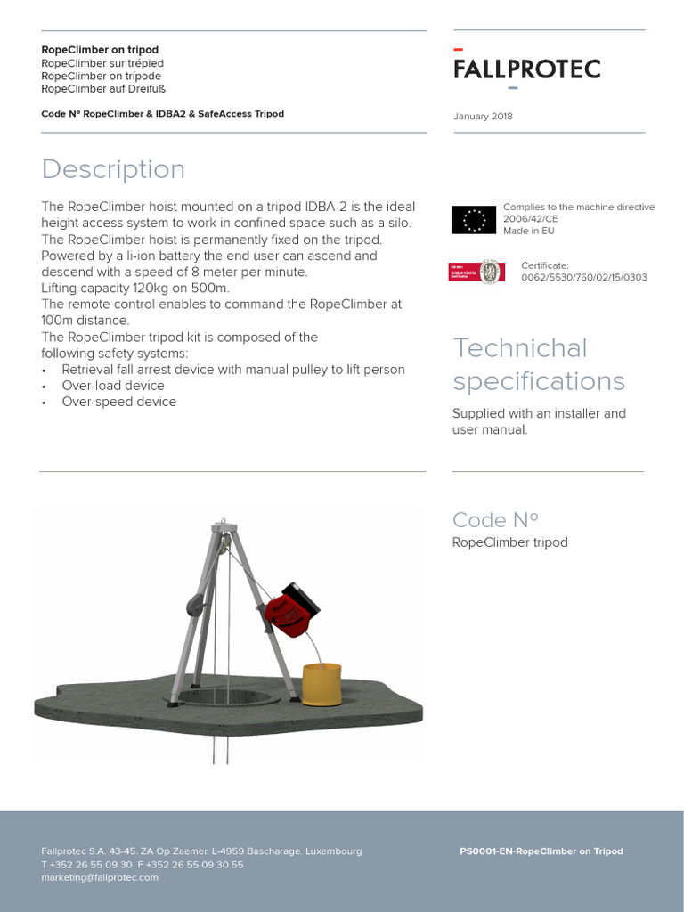 RopeClimber Tripod Hoist System | PDF | Technology & Engineering