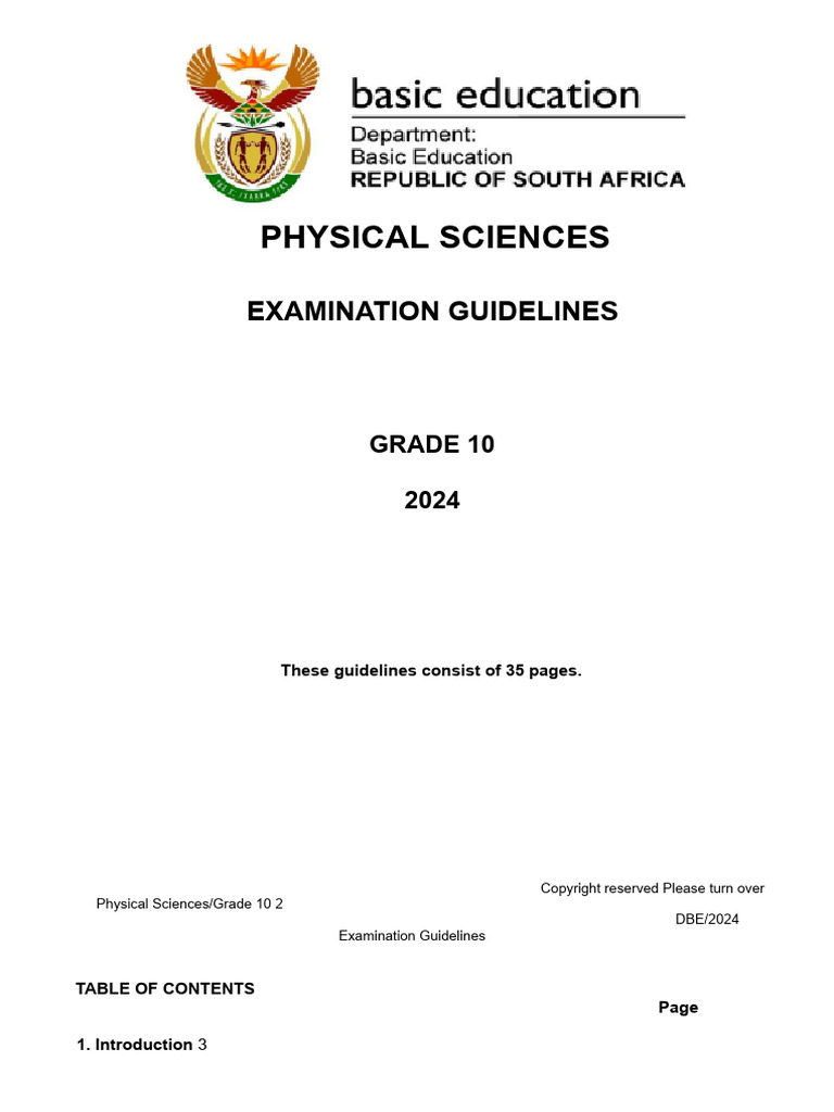GR 10 Exam Guidelines 2024 Eng (3) - 071159 | PDF | Acceleration | Velocity