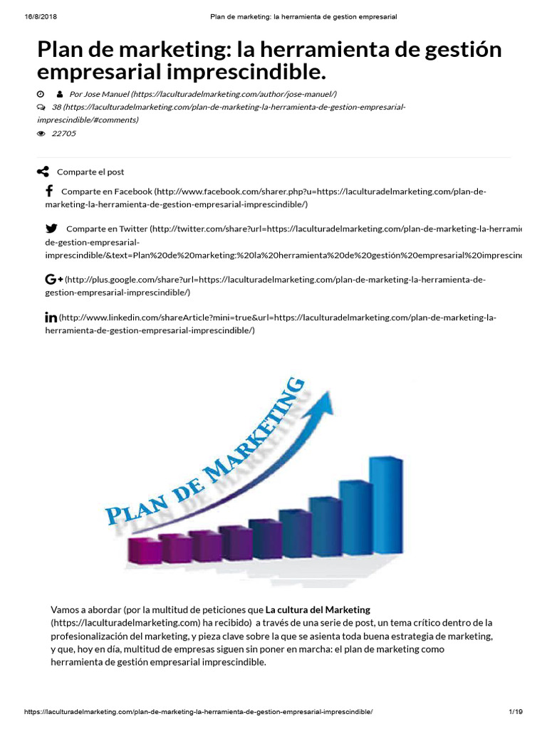 1 - Plan de Marketing - La Herramienta de Gestion Empresarial | PDF ...