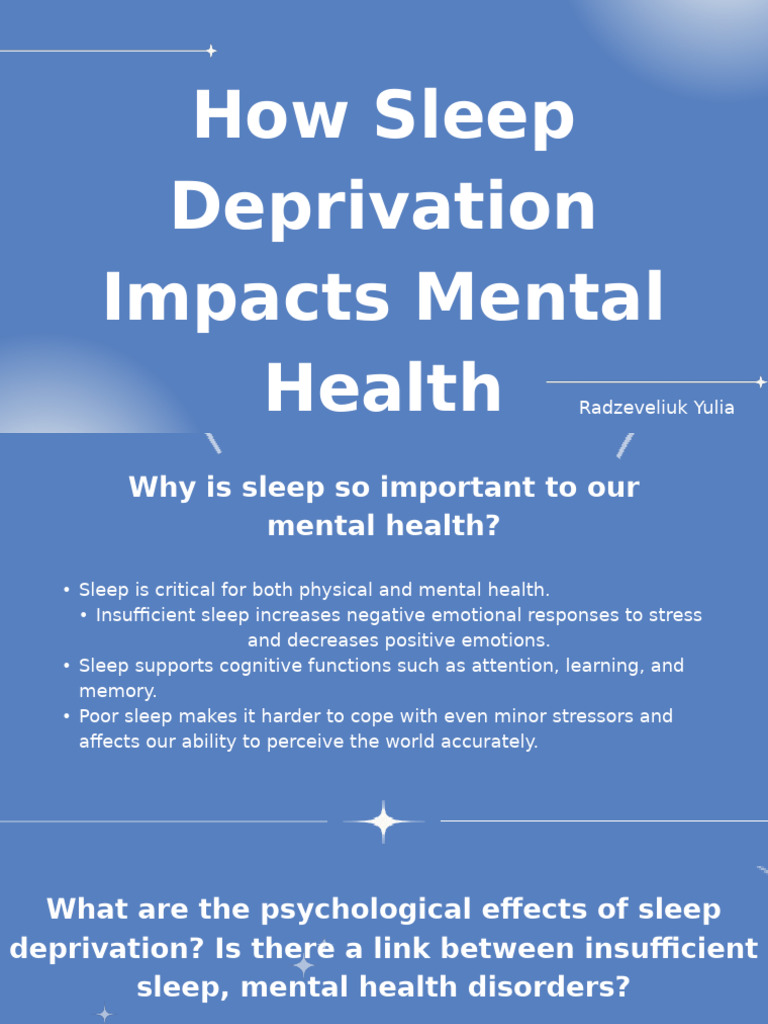 How Sleep Deprivation Impacts Mental Health | PDF | Sleep | Mental Health