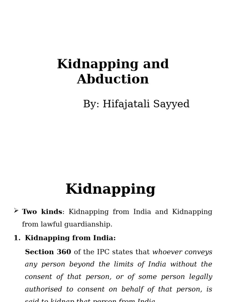 15 Kidnapping and Abduction | PDF | Kidnapping | Legal Guardian