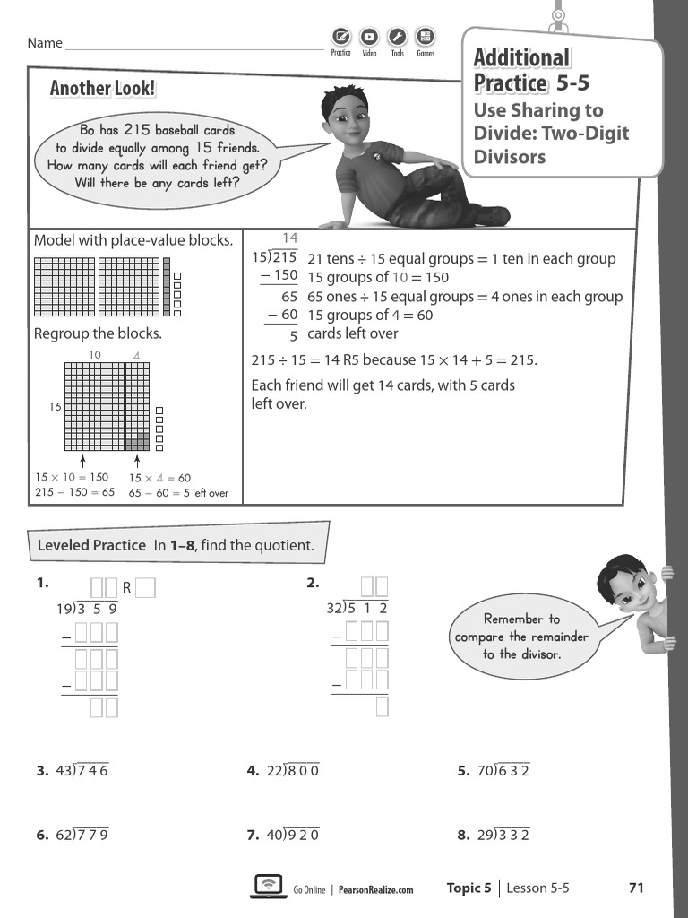 Envision math 5th grade topic 5 lesson 5 pdf division mathematics