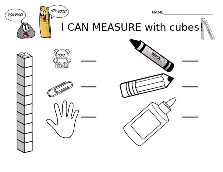 I CAN MEASURE With Cubes! - : NAME | PDF
