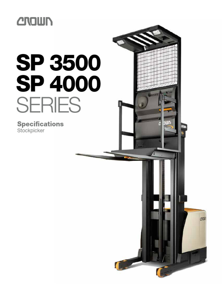 SP 3500/4000 Series Stockpicker Specs | PDF | Wheeled Vehicles | Vehicles
