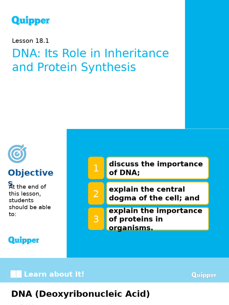 Earth and Life Science SHS 18.1 DNA - Its Role in Inheritance and ...