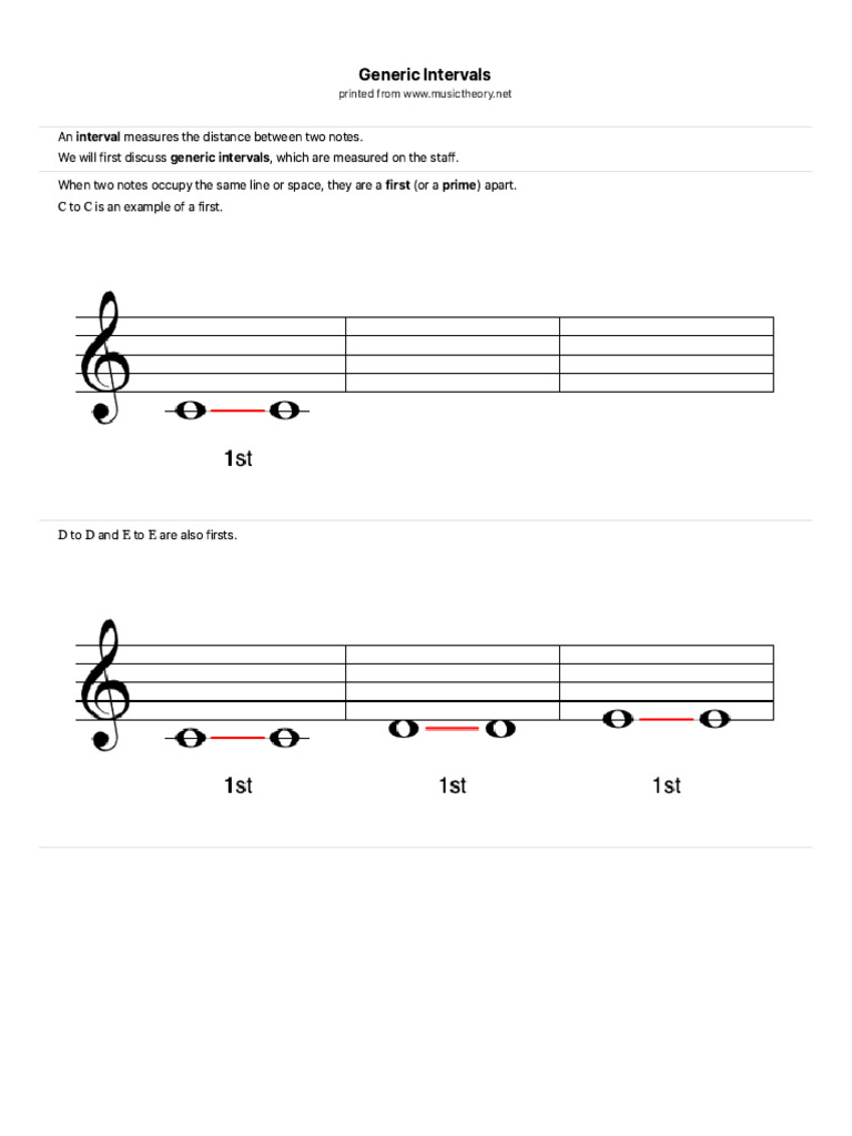 Understanding Generic Intervals in Music | PDF | Teaching Methods ...