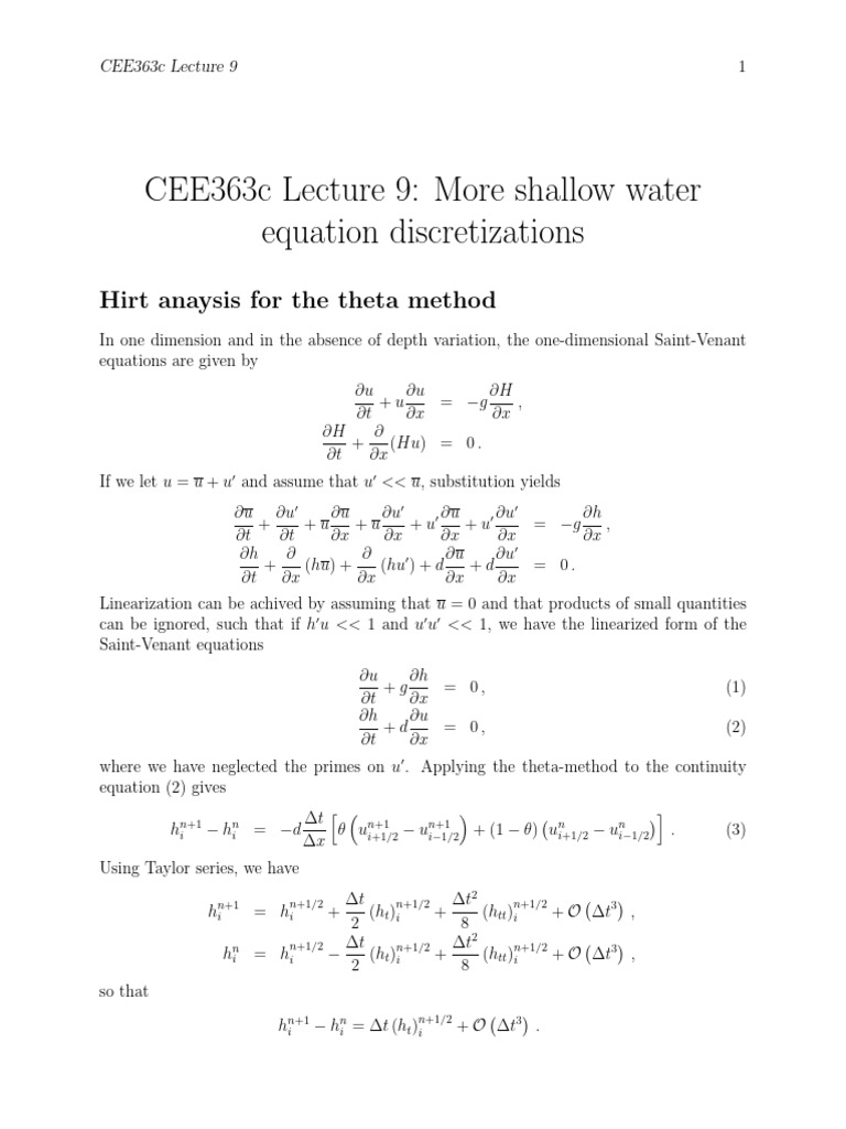 Lecture 9 | PDF | Differential Equations | Partial Differential Equation
