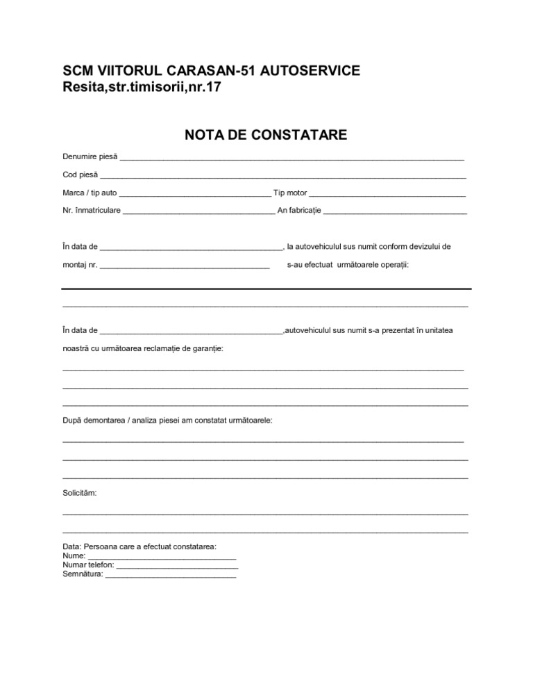 Nota de Constatare | PDF | Foreign Language Studies