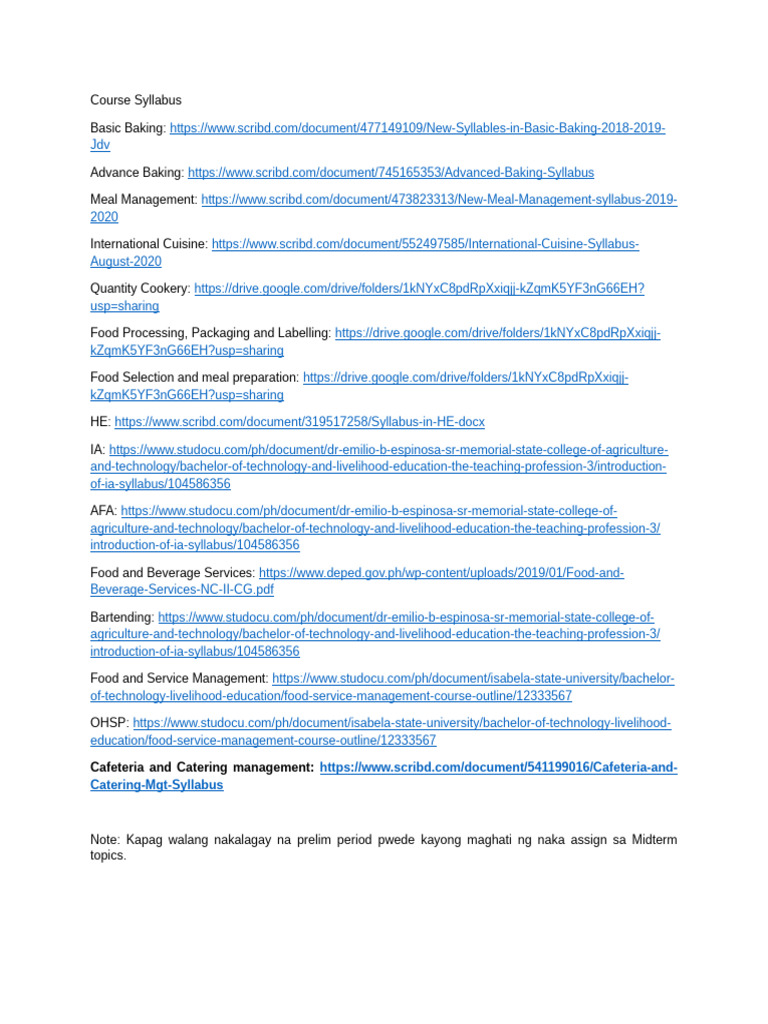 Course Syllabi Overview | PDF | Career & Growth