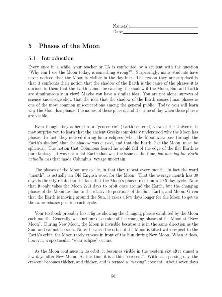 Understanding Moon Phases and Visibility | PDF | Moon | Celestial Mechanics