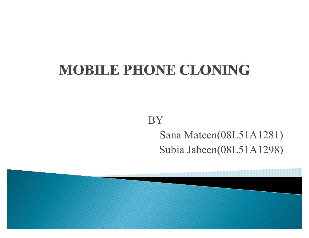 Mobile Phone Cloning PDF