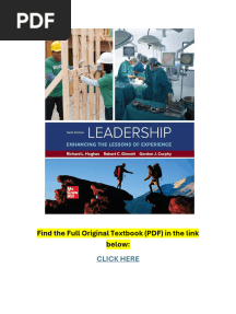 Leadership Enhancing The Lessons of Experience 10th Edition PDF