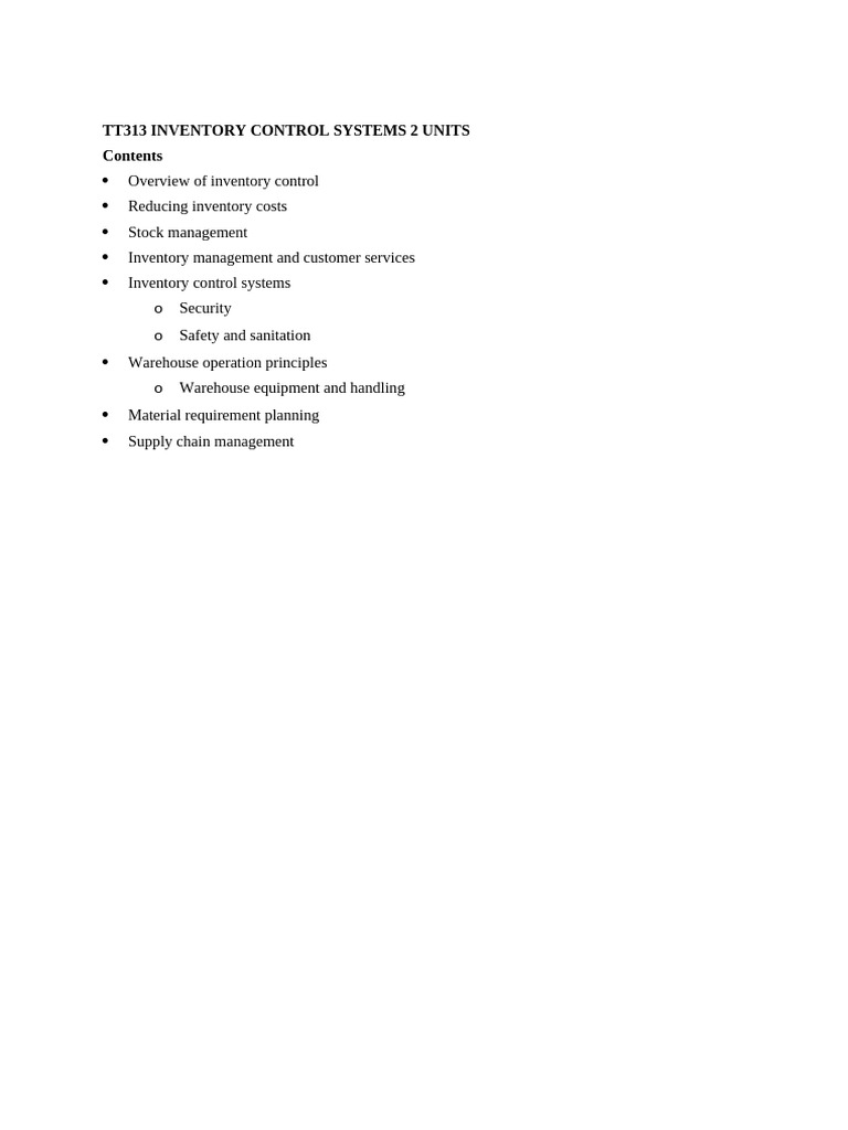 Imt 313 Inventory Control System Lecture Notes | PDF | Radio Frequency ...