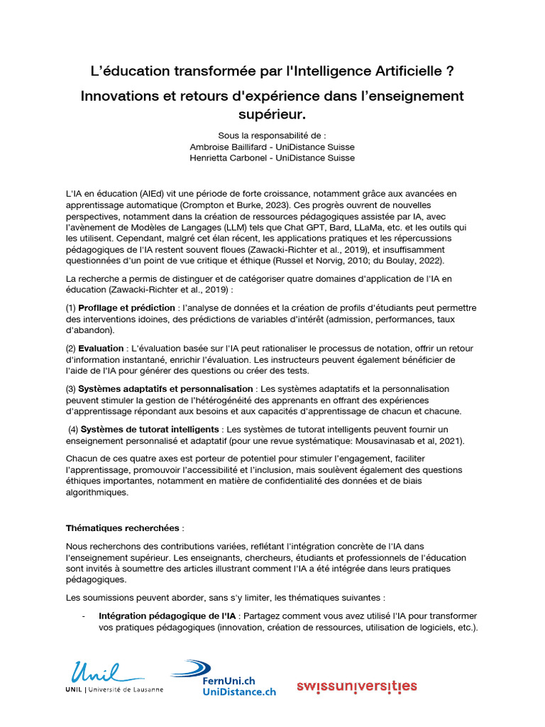 IA et Éducation : Innovations et Défis | PDF | Intelligence ...