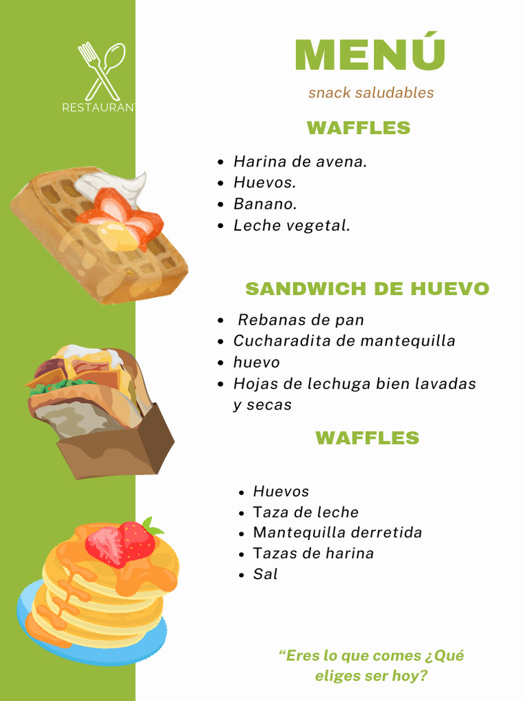 Menu Gratis Comida Saludable Verde | PDF
