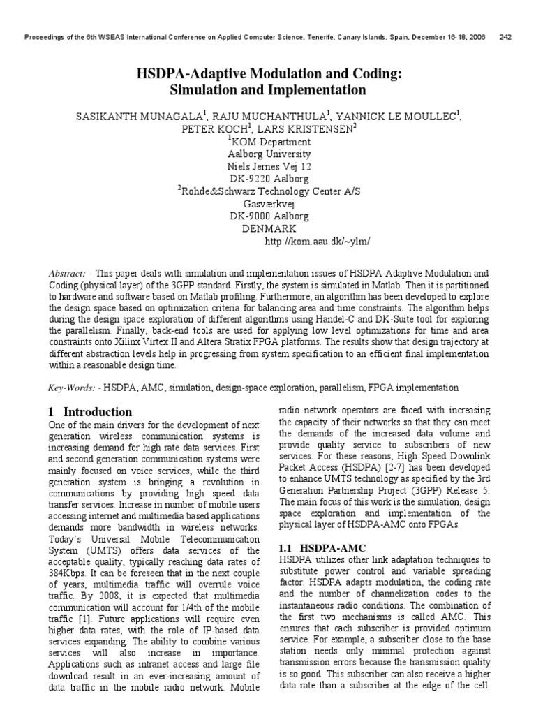HSDPA Adaptive Modulation & Coding FPGA | PDF | Field Programmable Gate ...