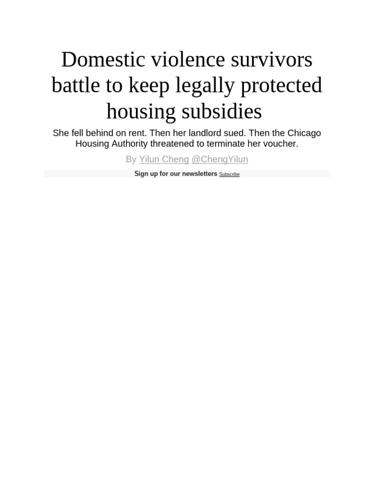 Housing Rights for Domestic Violence Survivors | PDF | Section 8 ...