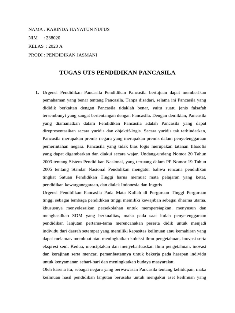Karinda Hayatun Nufus 238020 Pend Pancasila Pejas 23A PDF 