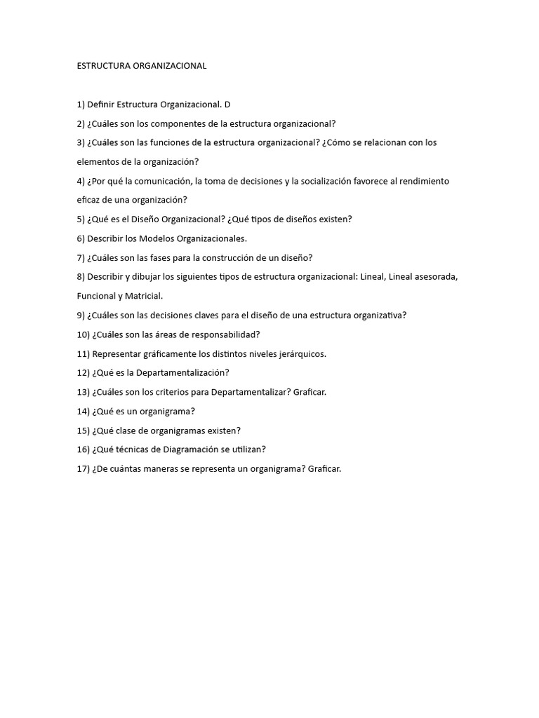 Guía de Estructura Organizacional | PDF | Crecimiento personal y ...