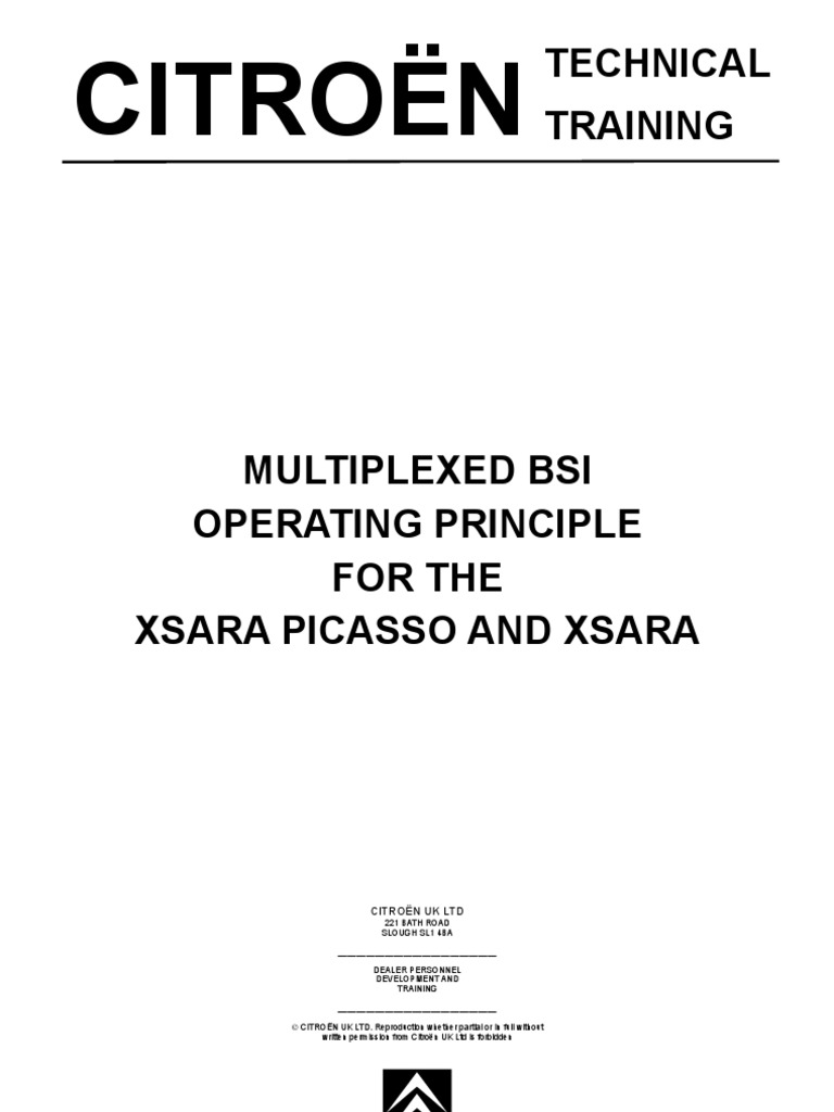 Xsara and Xsara Picasso BSI Operating Principles | Automatic Transmission |  Switch
