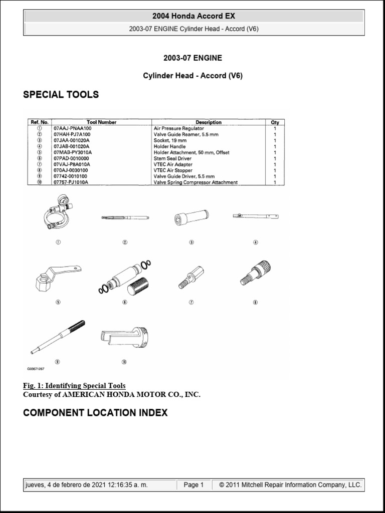 2004 Honda Accord V6 Engine Guide | PDF | Engines | V6 Engine