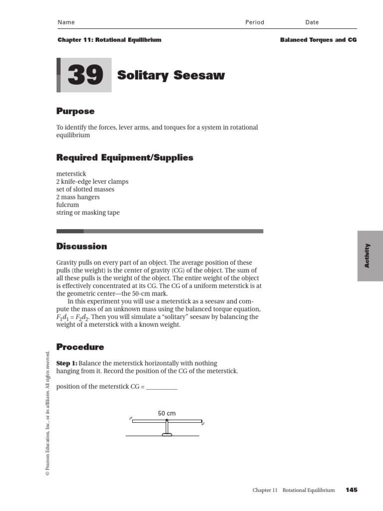 Rotational Equilibrium: Balancing Torques | PDF | Lever | Torque