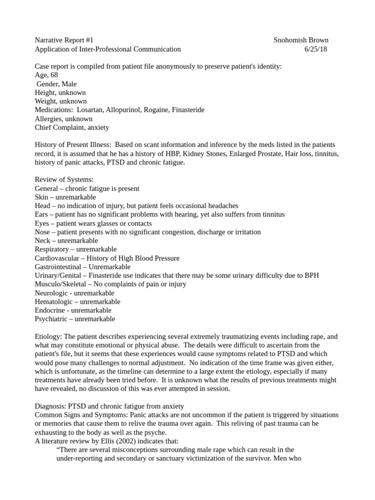 Narrative 1 | PDF | Psychological Trauma | Rape