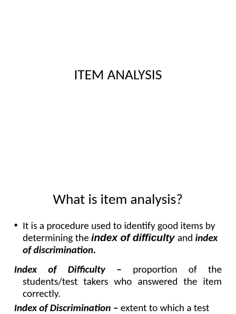 Item Analysis 020827 | PDF