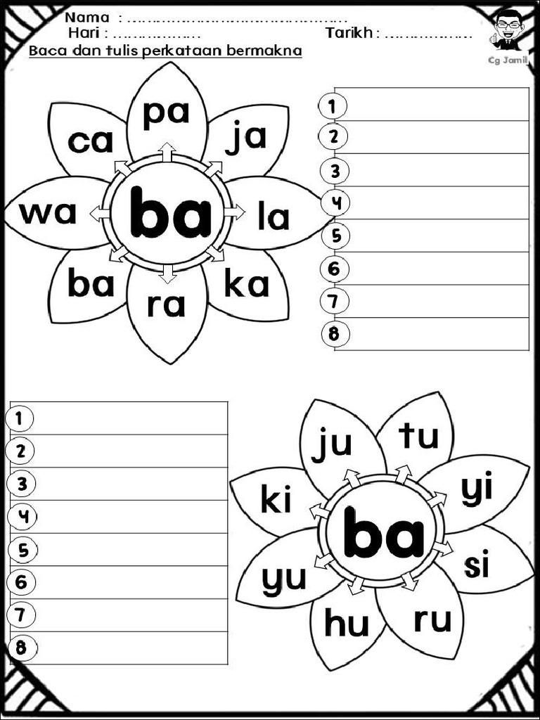 Latihan Suku Kata Bahagian 2 | PDF