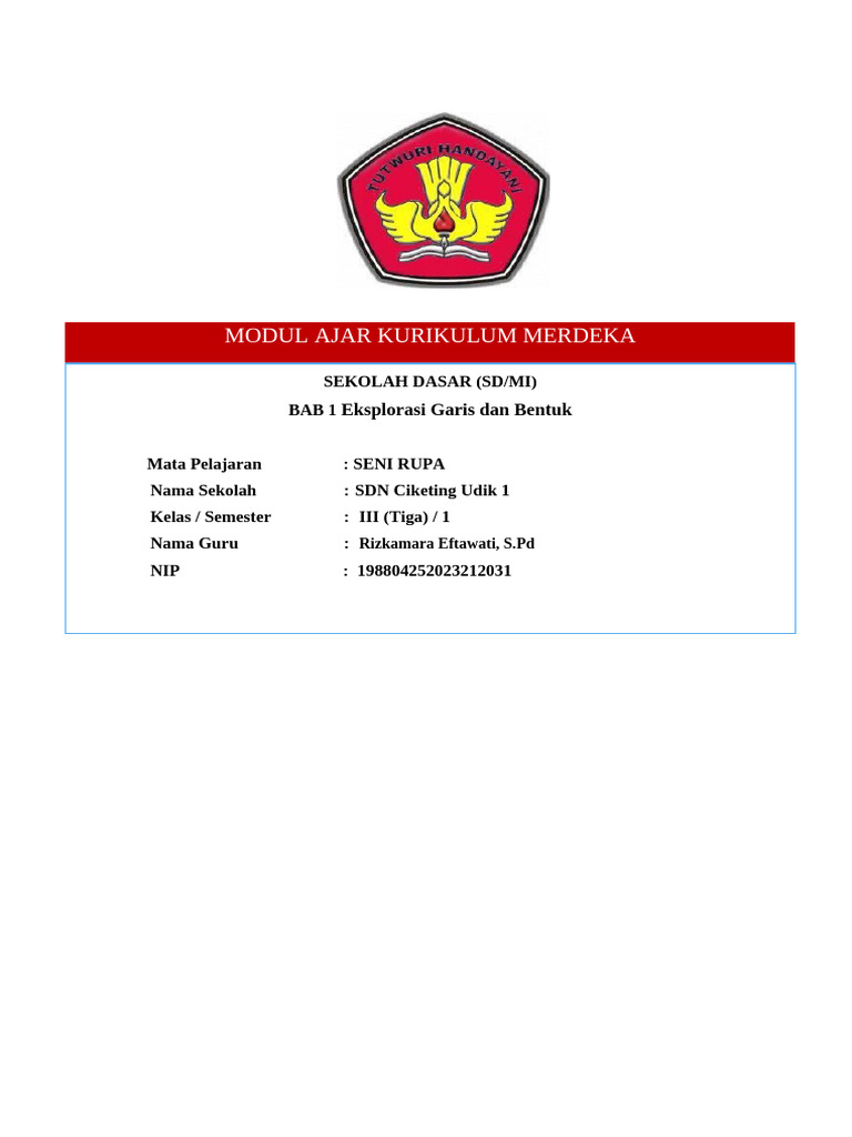 Modul Ajar Seni Rupa Kelas 3 SD | PDF