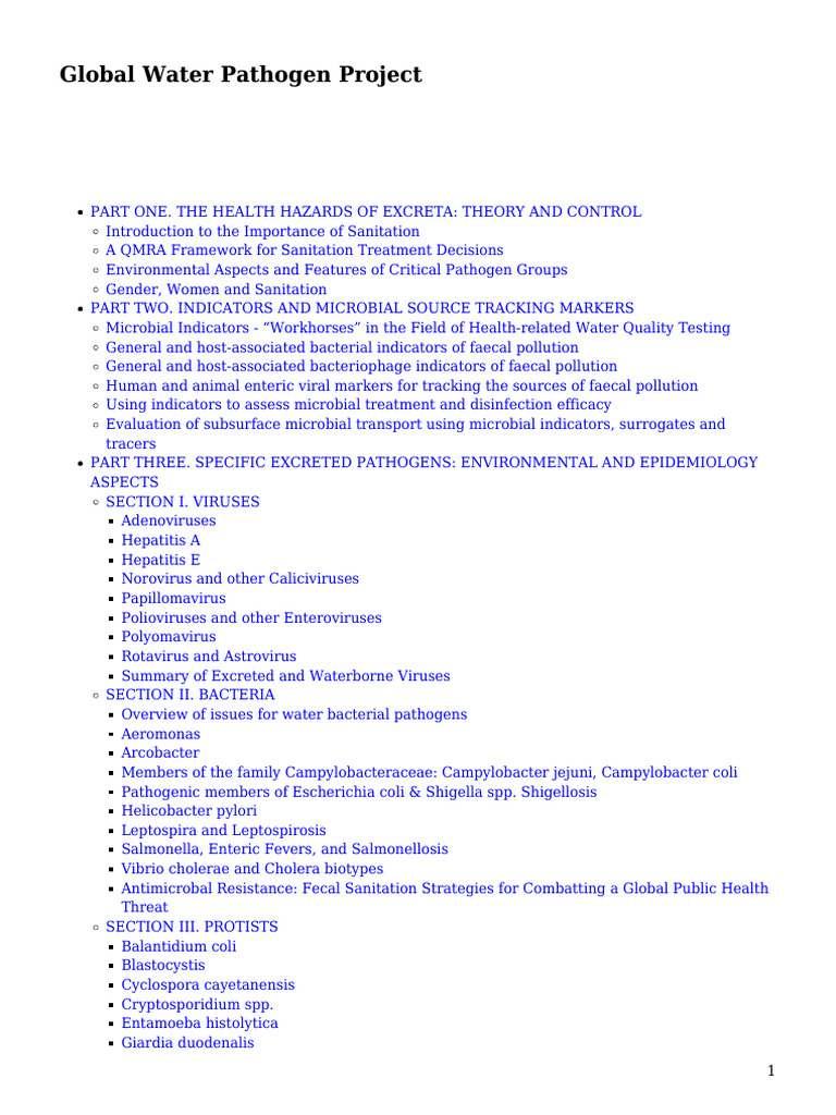 Global Water Pathogen Project Overview | PDF | Reclaimed Water | Sanitation