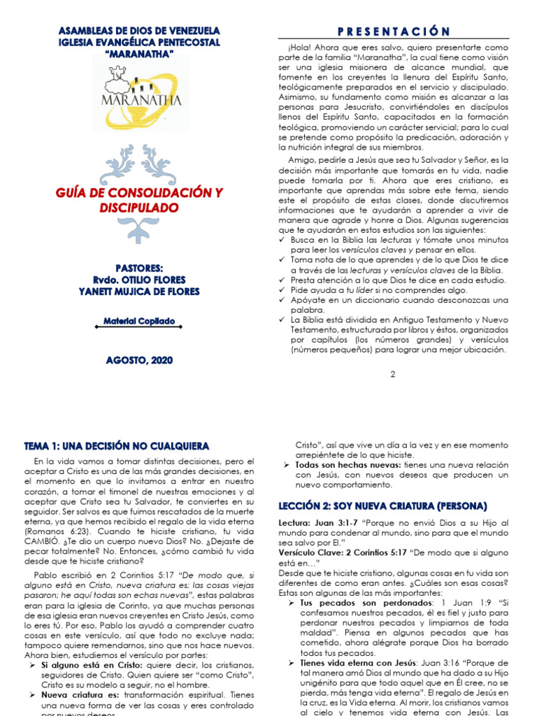 Guía de Consolidación para Nuevos Creyentes | PDF | Cristo (título ...