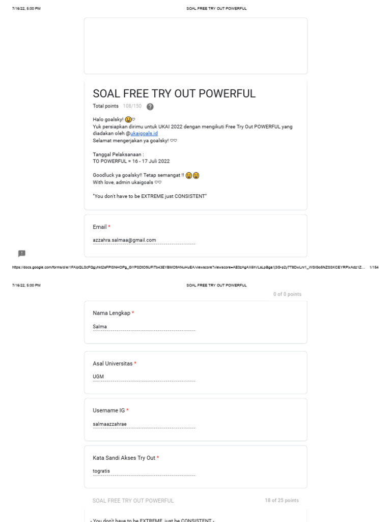 Soal Free Try Out Powerful | PDF