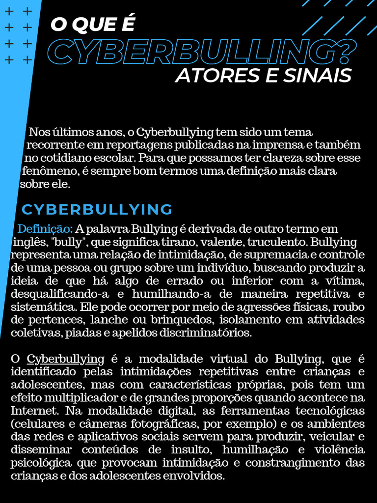 Entendendo o Cyberbullying: Definições e Atores | PDF | Assédio moral ...