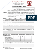 General Elections Recommendation Form