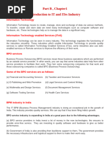 Introduction To IT and ITes Industry Class 9