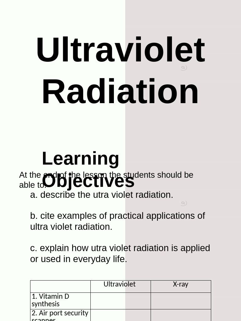 Ultraviolet Radiation A Practical Guide For Grade 9 | PDF | Ultraviolet ...