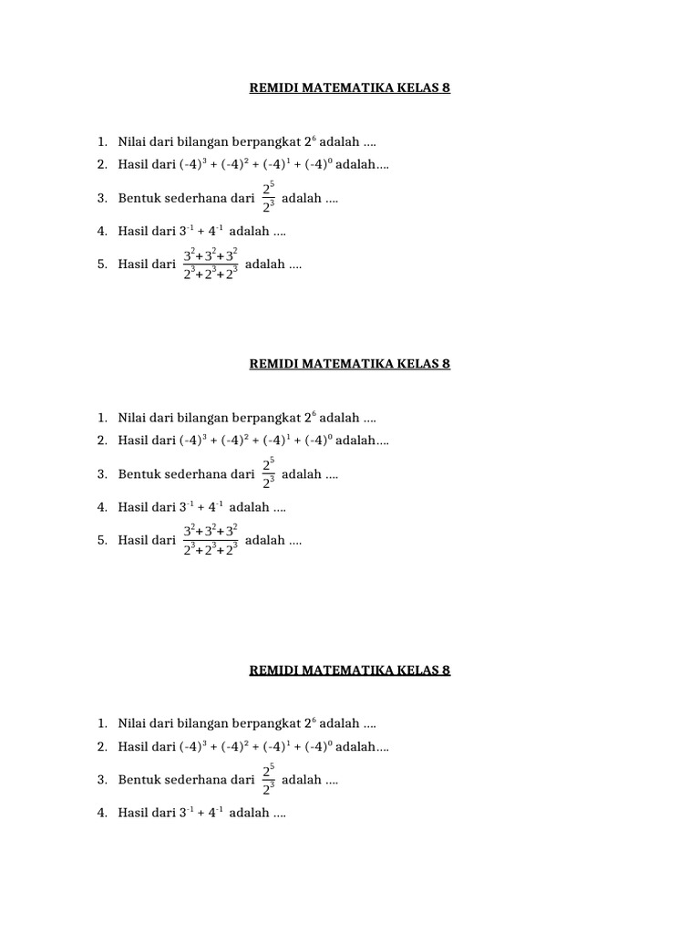 Remidi Mate | PDF | Metode & Bahan Ajar