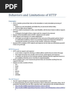 Behaviors and Limitations of HTTP