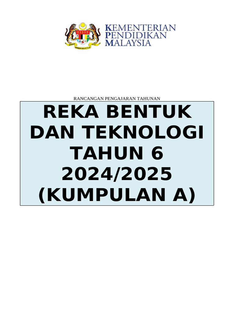 RPT 2024 RBT Tahun 6 (Kumpulan A) | PDF