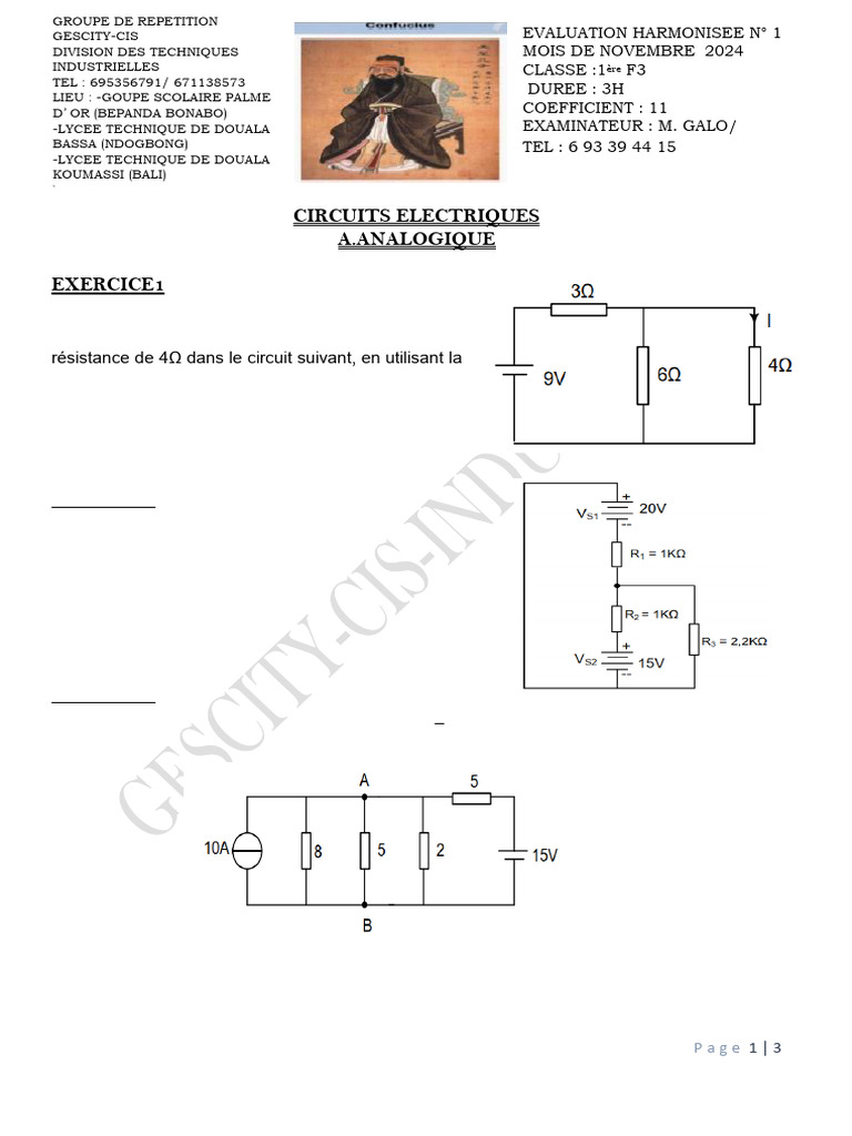 Évaluation Circuit Numérique PF3 | PDF | Logique mathématique | Algèbre ...