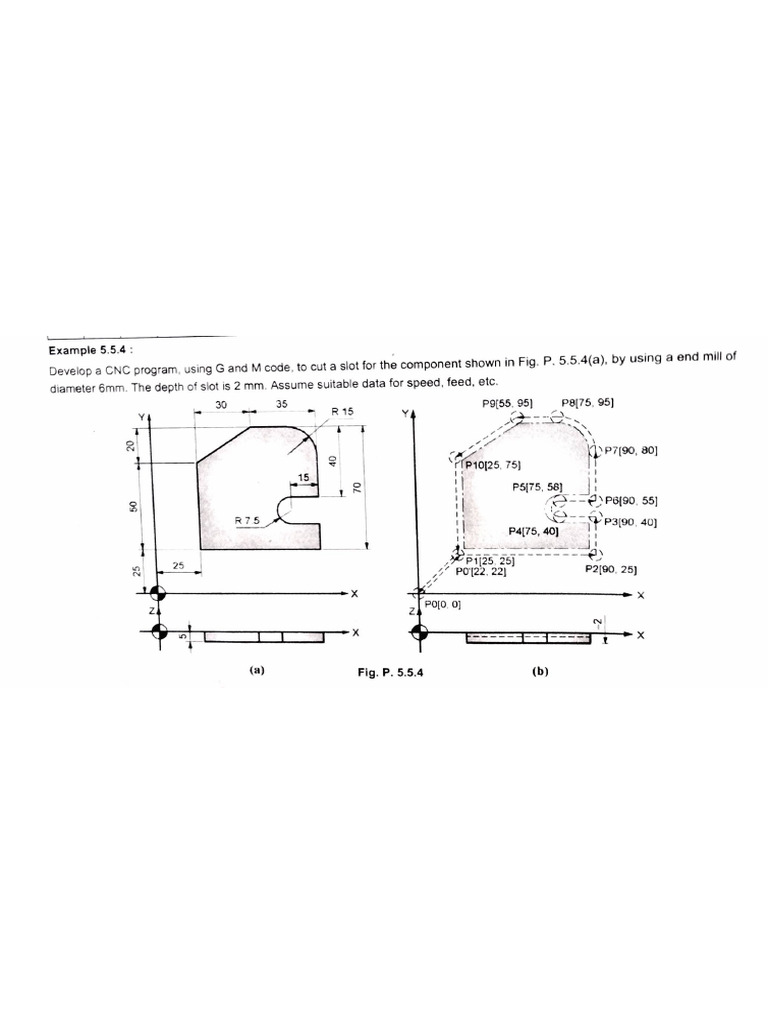 CNC Milling Problems For Practice | PDF