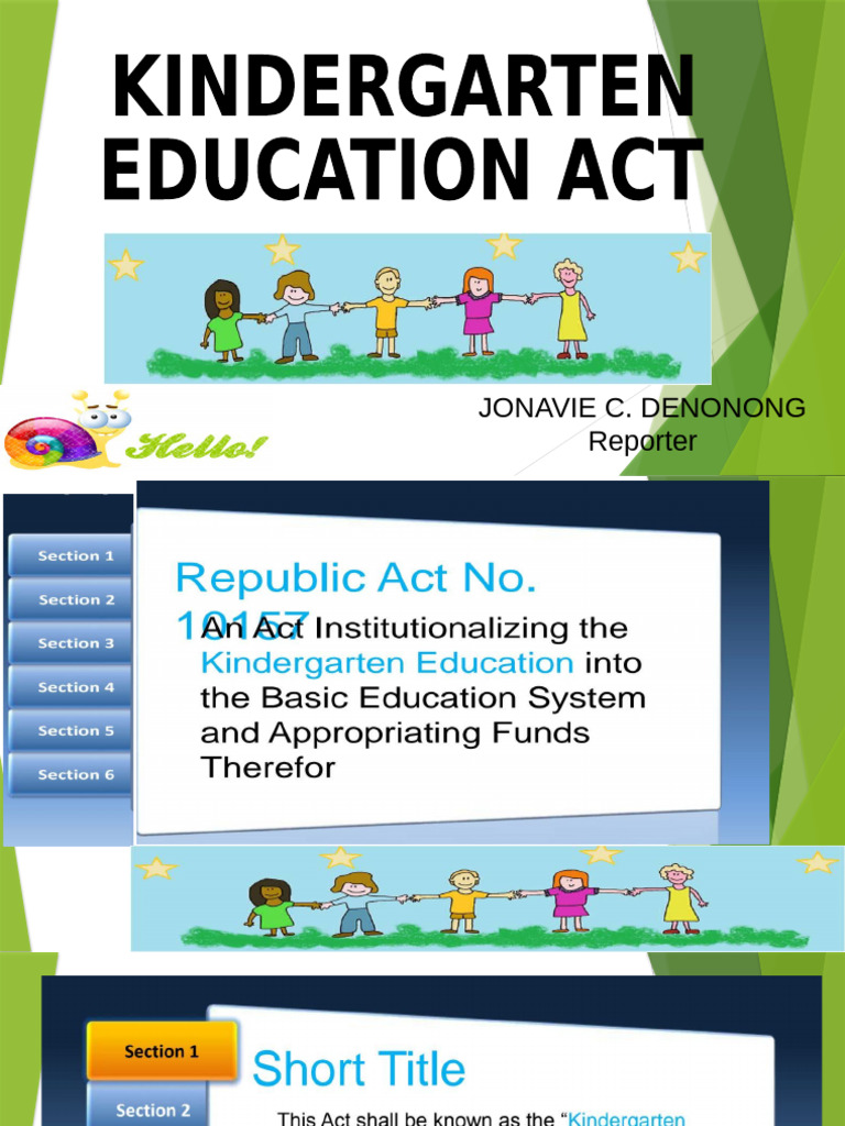 WHAT IS KINDERGARTEN EDUCATION ACT visual data 5