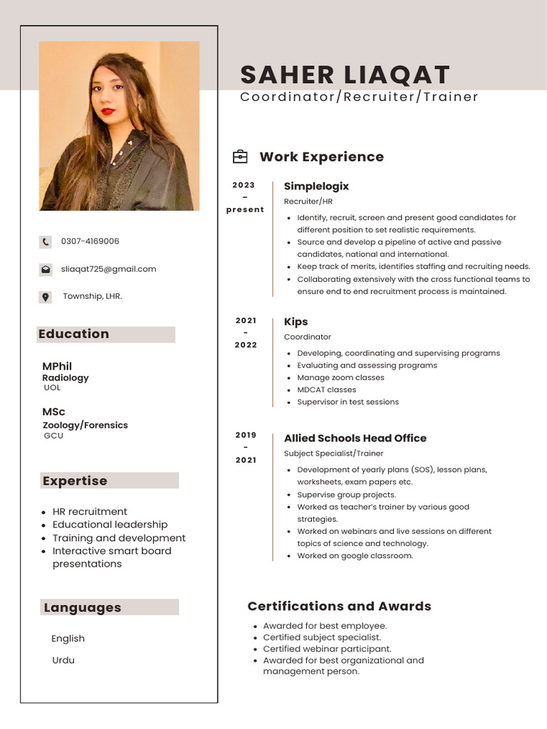 HR Recruiter and Educator Profile | PDF | Recruitment | Business