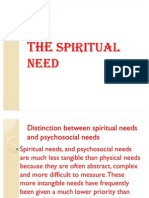 The Spiritual Need