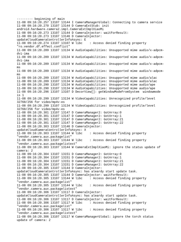 Camera and Audio Log Analysis | PDF | Software | Computing